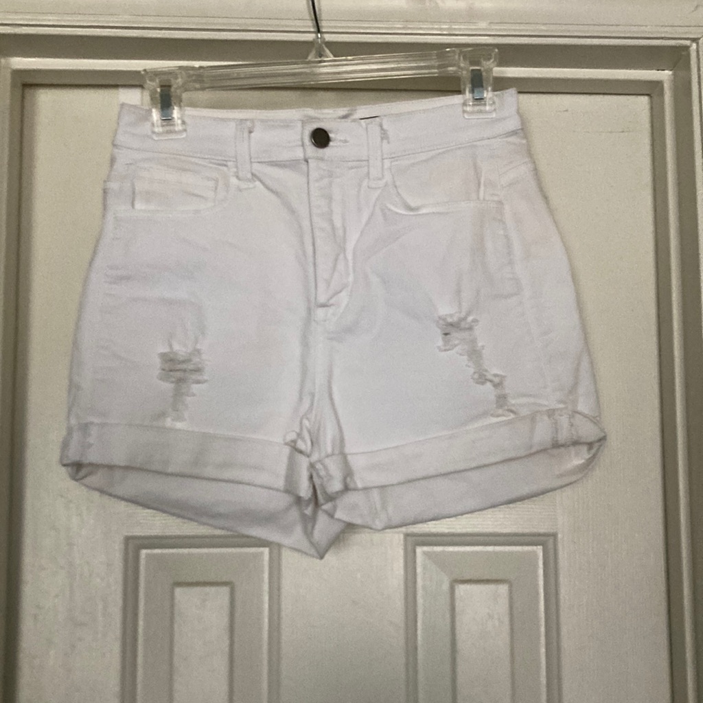 White Cuffed Shorts